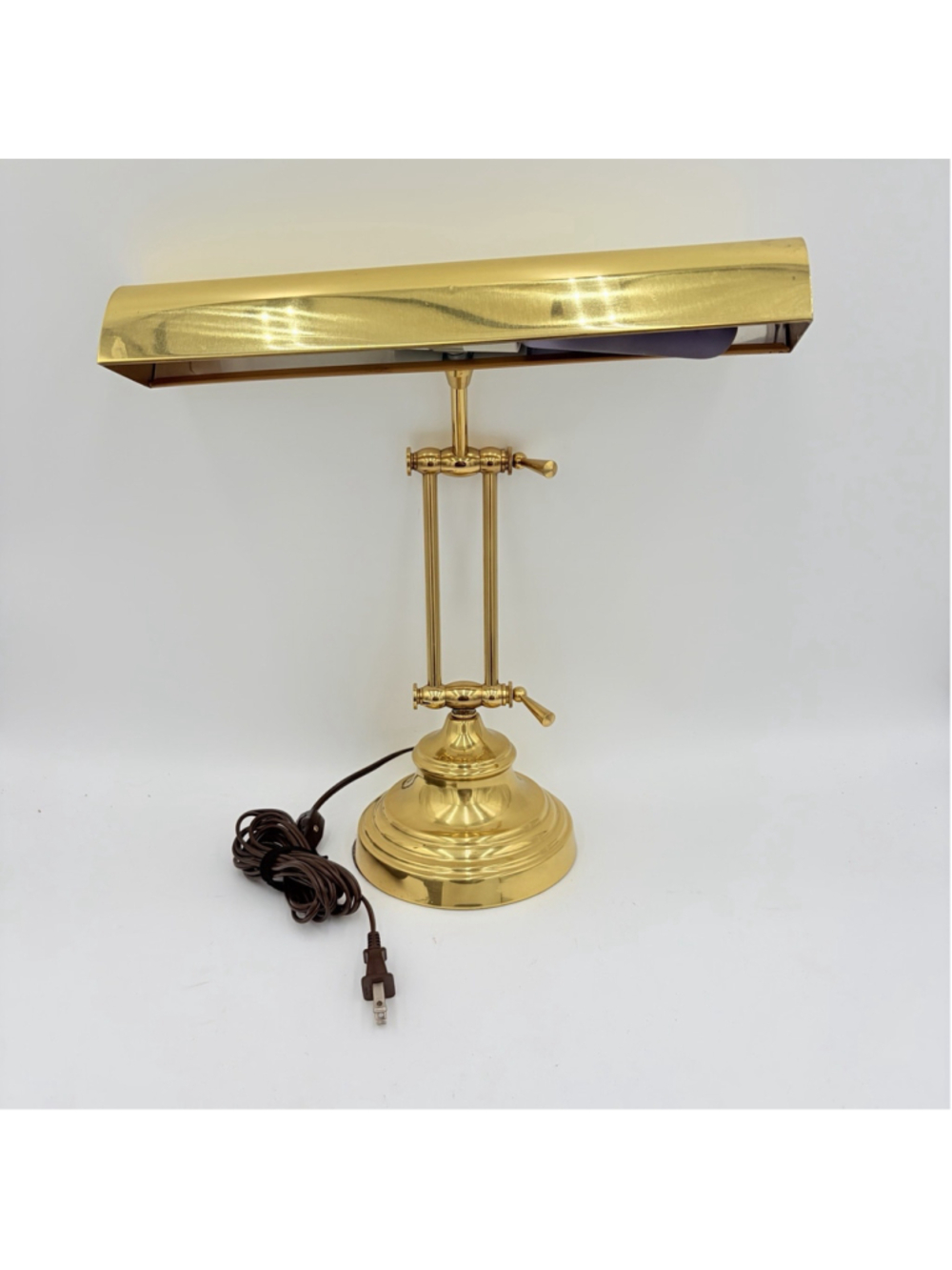 HOUSE OF TROY P14-231-61 14” Polished Brass Adjustable Piano Desk Lamp Tested